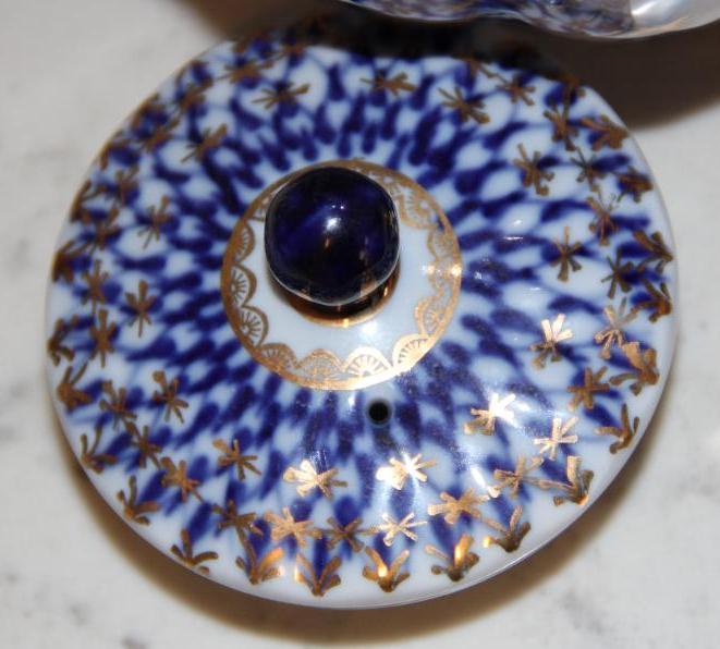 Amazing Set of Gold and Cobalt Painted Russian China