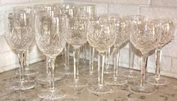 16 Cut Crystal Goblets, 8 are Marked Waterford