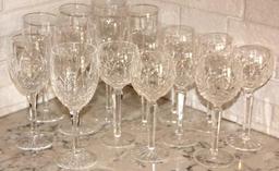 16 Cut Crystal Goblets, 8 are Marked Waterford