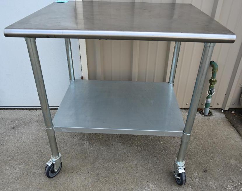 NSF Stainless Steel Work Table with Casters