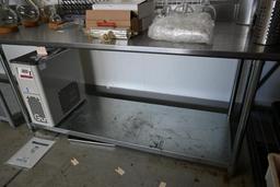 72"x 30"x 34.5" Stainless Steel Table with Backsplash