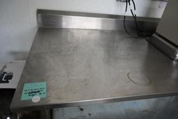 72" x 30.25" x 34.5" Stainless Steel Table with Backsplash