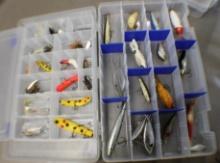 Approximately 31 Lures and Flashers in Organizing Boxes