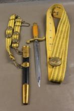 Soviet Navel Dagger in Scabbard with Belt and Harness