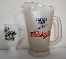 FM 106 KBPI Rocks Thirsty's Plastic Pitcher