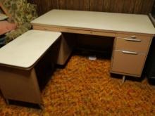 Vintage L Shaped Metal Desk