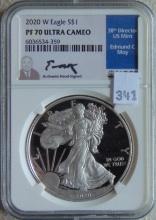 2020 W Silver Eagle PF70 Ultra Cameo NGC.