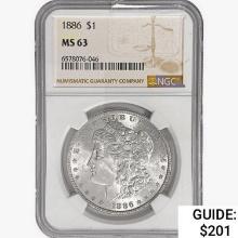 1886 Morgan Silver Dollar NGC MS63