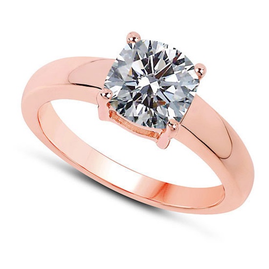 CERTIFIED 0.91 CTW G/I1 ROUND DIAMOND SOLITAIRE RING IN 14K ROSE GOLD