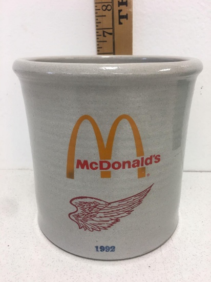 McDonalds Red Wing Stoneware Crock 1992 6? tall by 6" wide