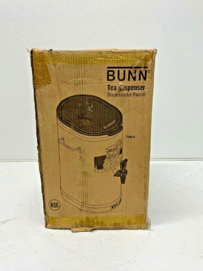 NEW in Box Bunn TDO-4 4 Gallon Oval Iced Tea Dispenser Brew-Thru with Lid A7B
