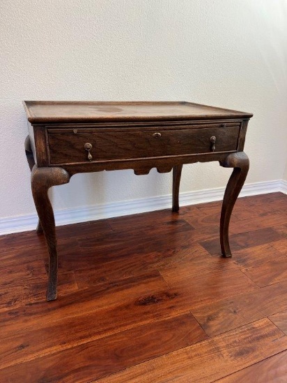 French Provincial Style Curved Leg Desk with Drawer