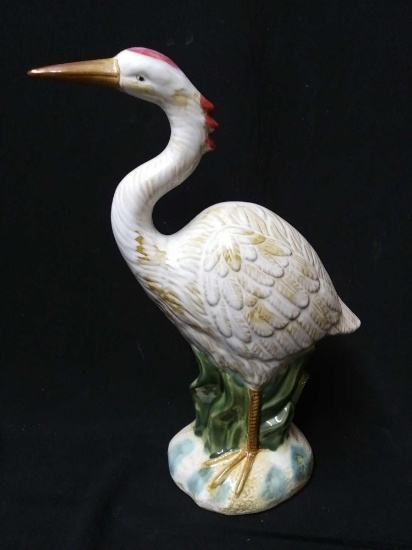 Medium-sized Vintage Ceramic Crane
