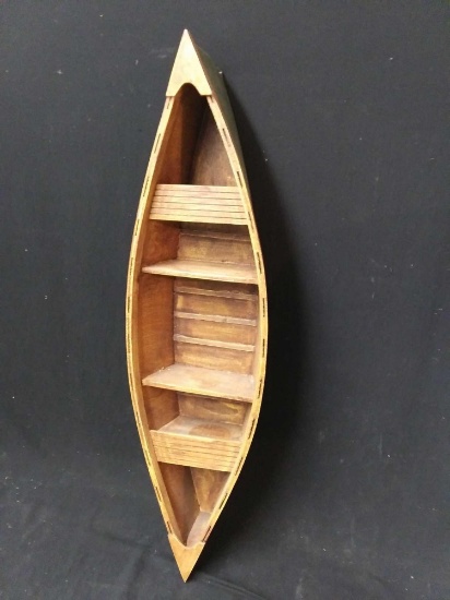 Lightweight green wooden boat display Shelf