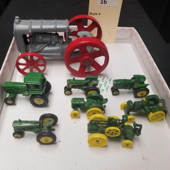 1/64 scale John Deere Tractors and 1/16 scale Fordson Tractor