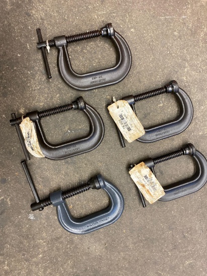 (5) New Armstrong and Wilton 3in C-Clamps