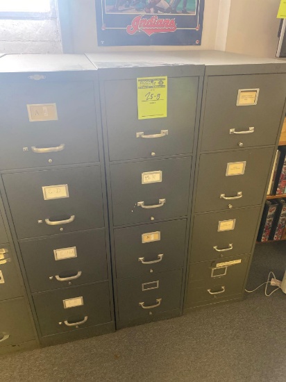 (3) 4 drawer metal file cabinets