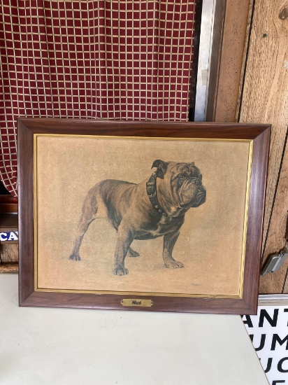 27in x 22in Vintage Mack Bulldog Painting