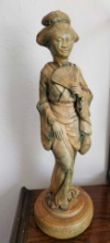 VINTAGE GARY APSIT JAPAN IRON GLAZED GIESHA STATUE