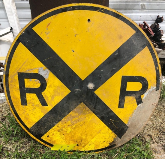 ROUND RAILROAD CROSSING METAL SIGN