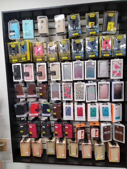 55 x 65in Retail Wall Display w/ 100+ iPhone Cases