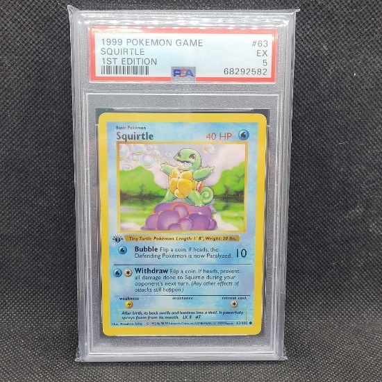 1999 1st Edition Shadowless Squirtle PSA 5 Pokemon card