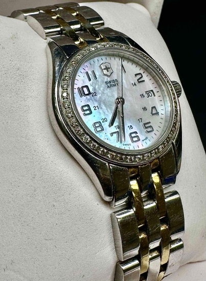 Victorinox Swiss Army Watch w/ Diamonds and Mother Of Pearl Dial