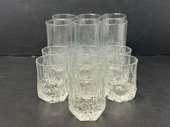 Glassware Set- 6 Waters and 7 Rocks Glasses