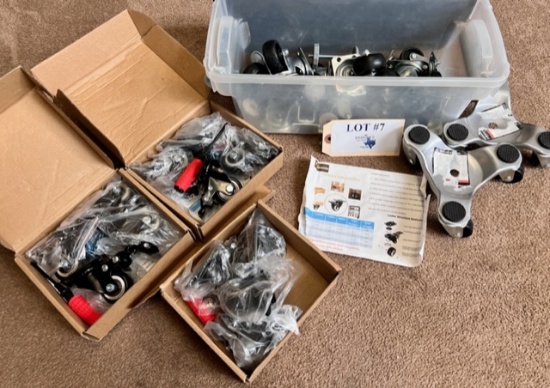 LOT OF CASTERS AND WHEELS