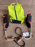 BAG WITH SAFETY STRAPS, TREE SPIKES, ITO ROCKY, SOB, ROPE, LANYARDS, ETC.