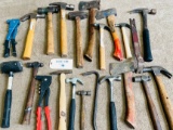 LOT OF HAMMERS, MALLETS AND AXES