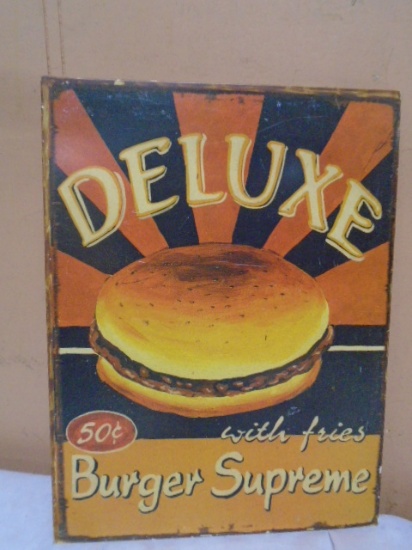 Deluxe Burger Supreme Metal Sign