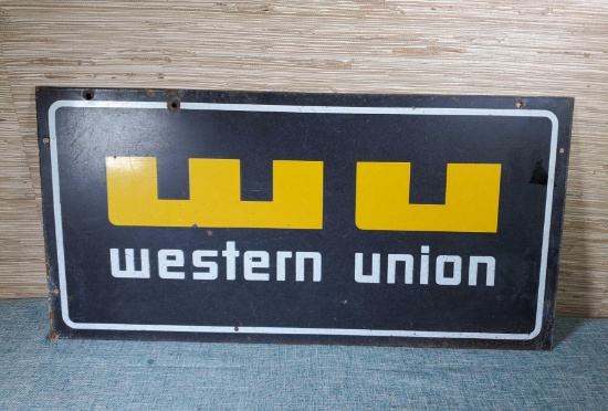 Vintage Double-Sided Western Union Sign