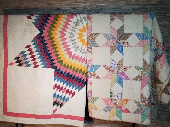 2 Vintage Hand Sewn Quilts