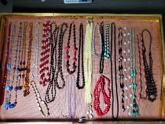 Great Case of Vintage Beaded Necklaces 1920's - 60"s