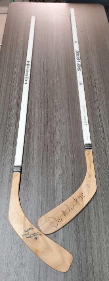 2 Vintage Tampa Bay Lightning Signature Series Hockey Sticks with Signatures