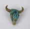 Turquoise and Wire Buffalo Skull Paperweight
