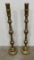 Large Antique Persian Bohemian Brass Candlesticks