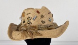 1980's Woven Straw Trucker Cowboy Hat