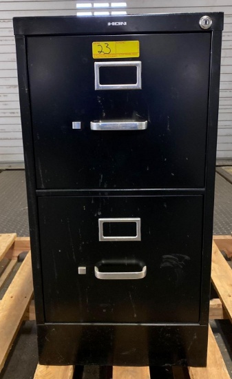 Two draw filing cabinet (black)