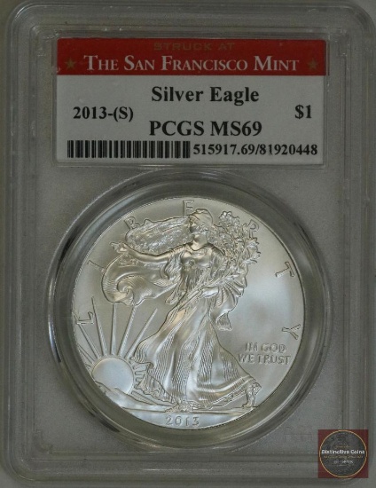 2013 S American Silver Eagle 1oz. (PCGS) MS69