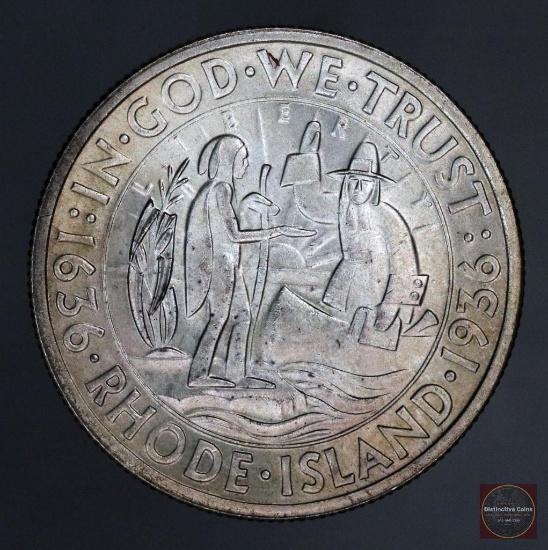 1936 Rhode Island Commemorative Silver Half Dollar