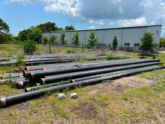Approx. 2,00+ of 8" HDPE Pipe, SEF. 40' lengths and some clamps., some smaller lengths.