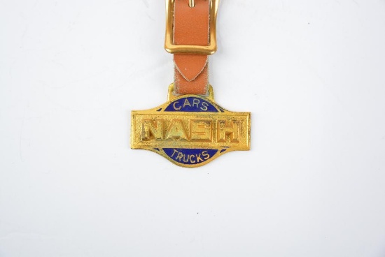 Nash Automobile Enamel Metal Watch Fob