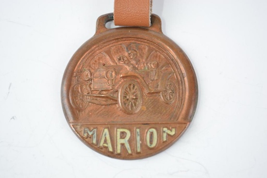 Marion Automobile Enamel Metal Watch Fob