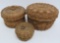 Three New England woven baskets, miniatures, 2 1/2