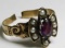 Amethyst and seed pearl ring, size 6