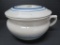 Blue banded stoneware covered pot, 7