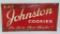 Eat Johnston Cookies metal sign, The Taste that Thrills, 23 1/2