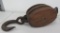 Very Large double wood pulley, 31